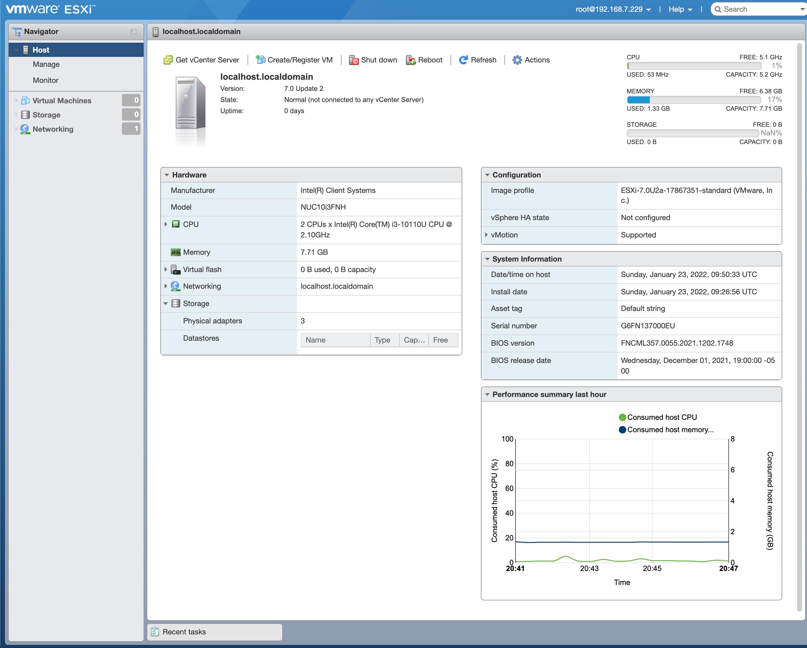 esxi home page