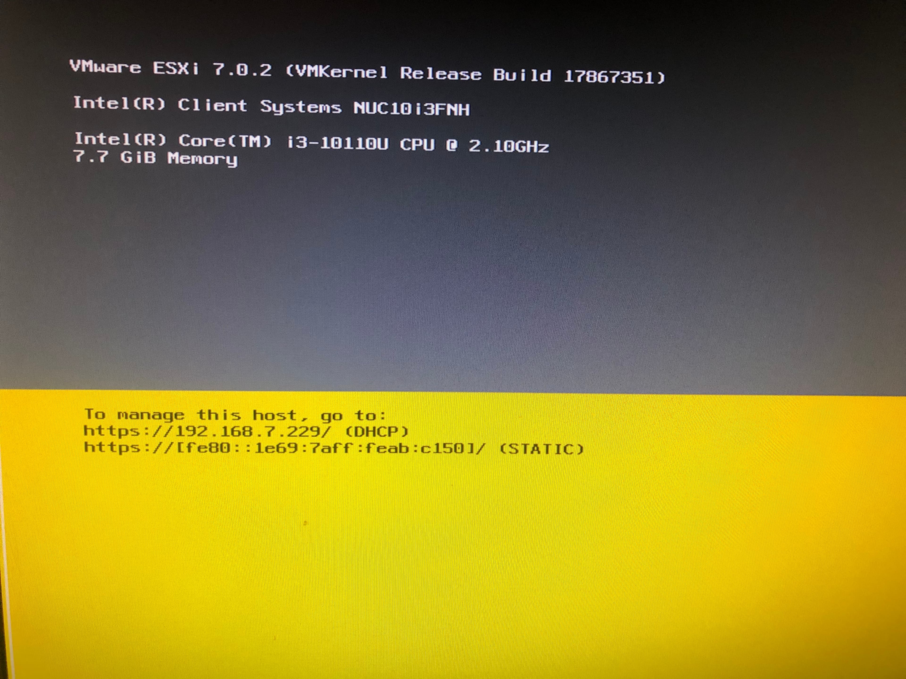 esxi install done